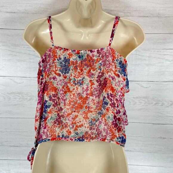 VTG American Eagle Y2k small women pink floral cami babydoll cottage coquette - Picture 2 of 6